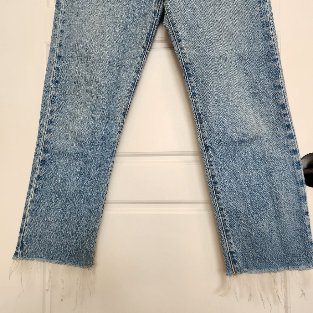 Sz 26 Levi’s® Premium Women's Light Blue Wedgie Straight Leg Jeans Raw Edge Hem - Picture 6 of 11